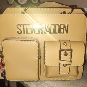 Steve Madden Gold and Tan Satchel